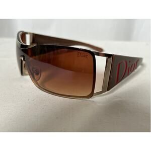 DIOR vintage Y2K Overshine Sunglasses rose gold/red wrap style